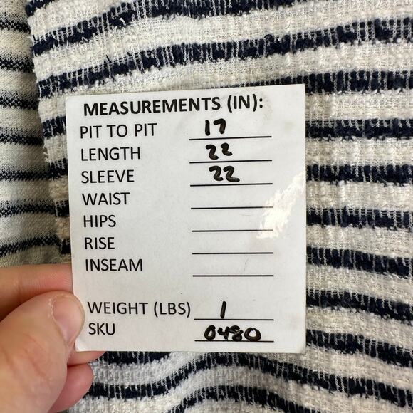 Loft Black and White Striped Open Front Cardigan Sweater Blazer Womens XS Petite - Picture 13 of 13